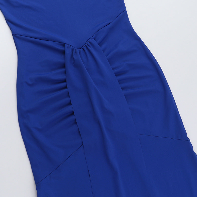 Women Round Neck Sleeveless Sexy Solid Dress 12