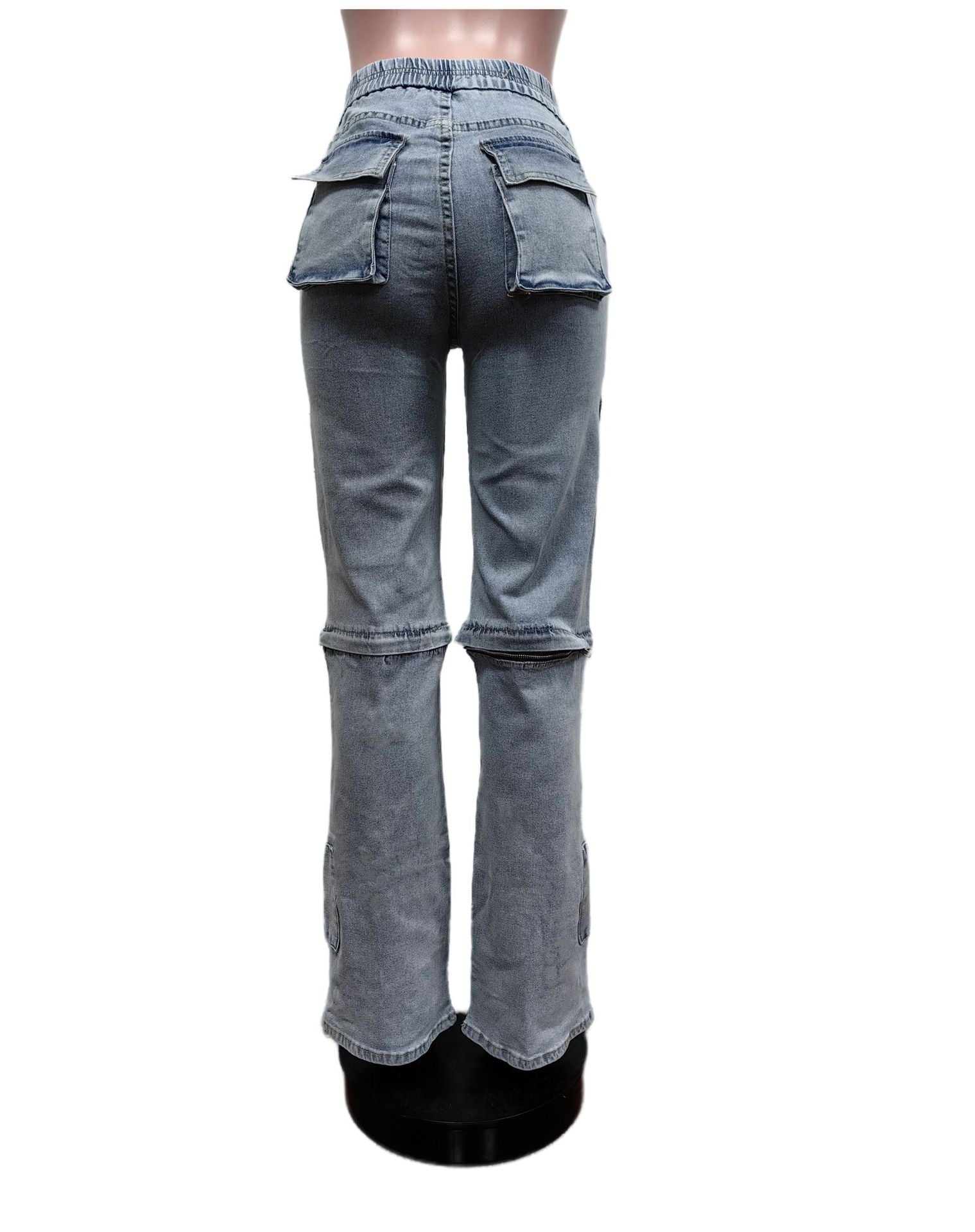 Women Cargo Stretch Denim Pants 9