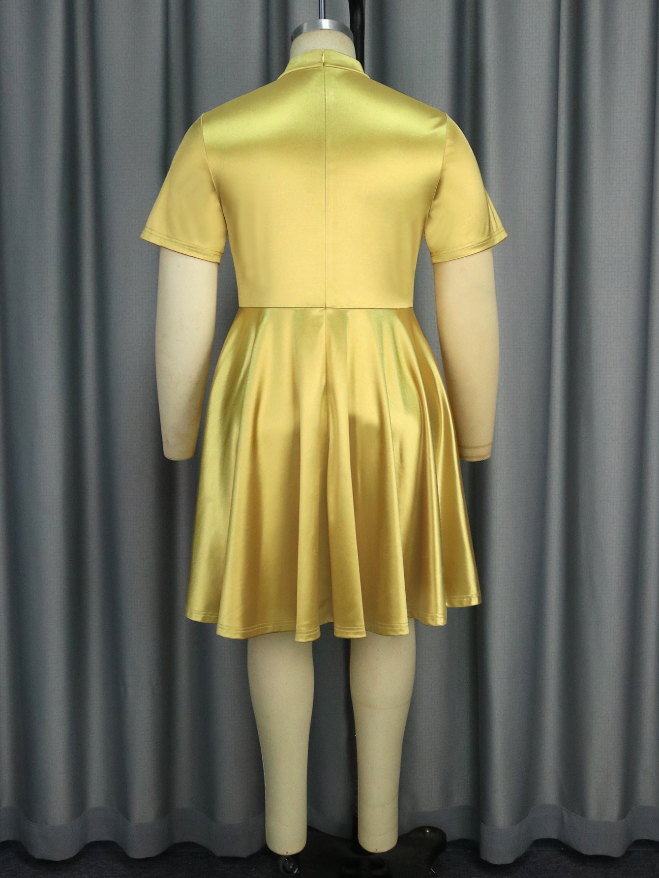 Luxury Gold Flower Dress Cocktail Formal Party A-Line Dress 3