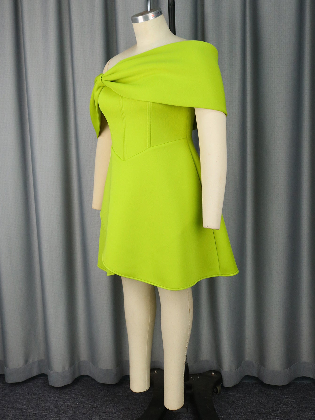 Spring Summer Off Shoulder Bowknot A-Line Party Dress 4