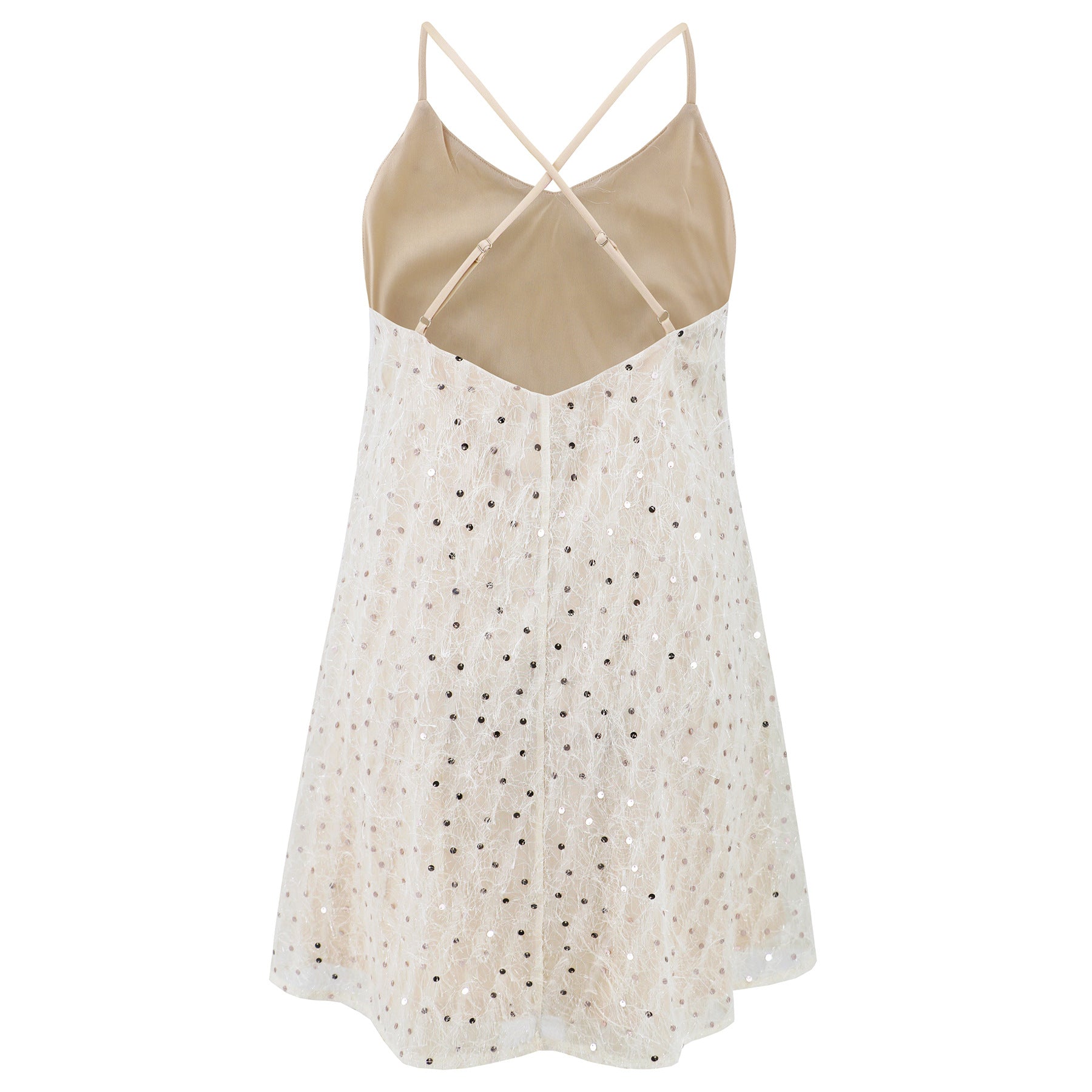 Women Sexy Strap Sequin Feather Dress 12