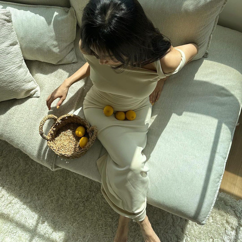 Women Summer Slash Shoulder Dress 8