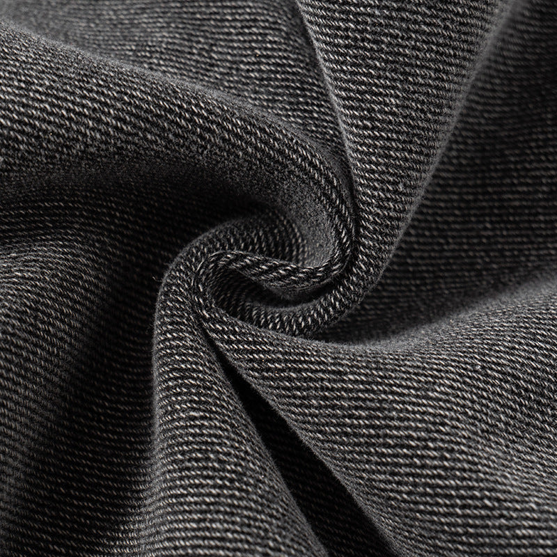 Women Autumn Solid Casual Button Zipper Denim Pleated Skirt 23