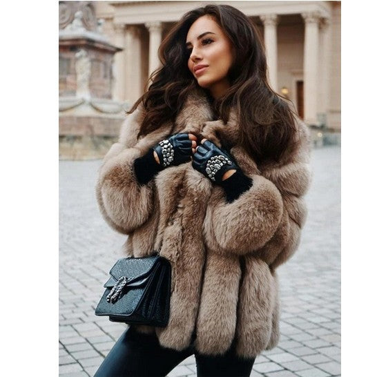 Women's Faux Fur Jacket Autumn And Winter Faux Fur Coat 19