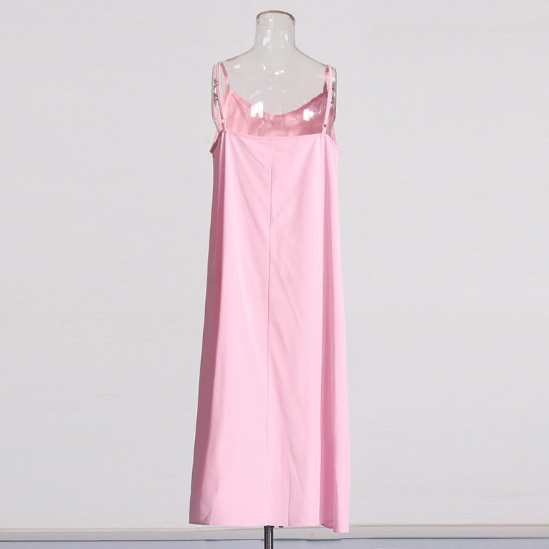 Women's Sleeveless Ruffle Chic Slim Waist Fashion Long Dress 19