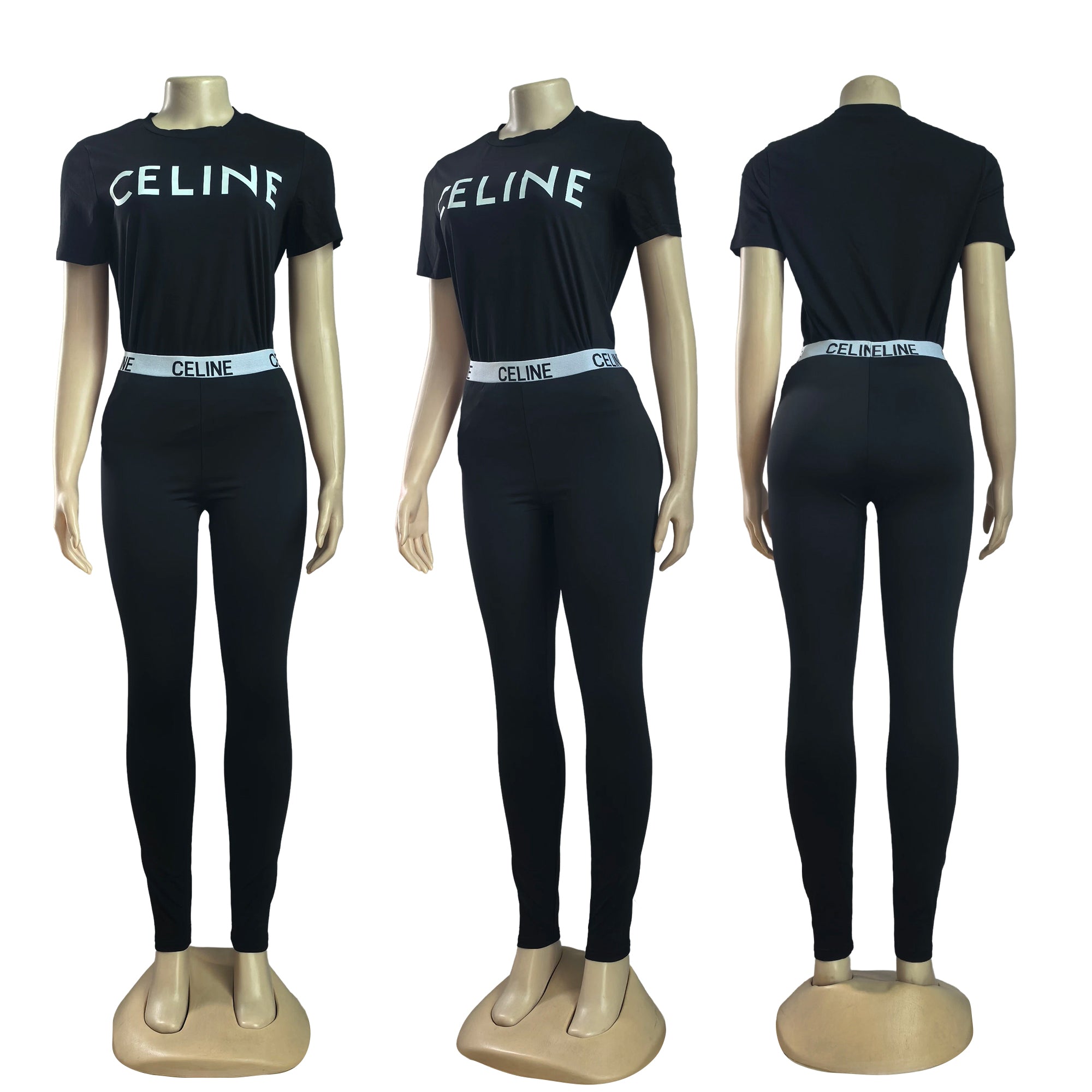 Women Round Neck Top and Pants Two-Piece Set 5