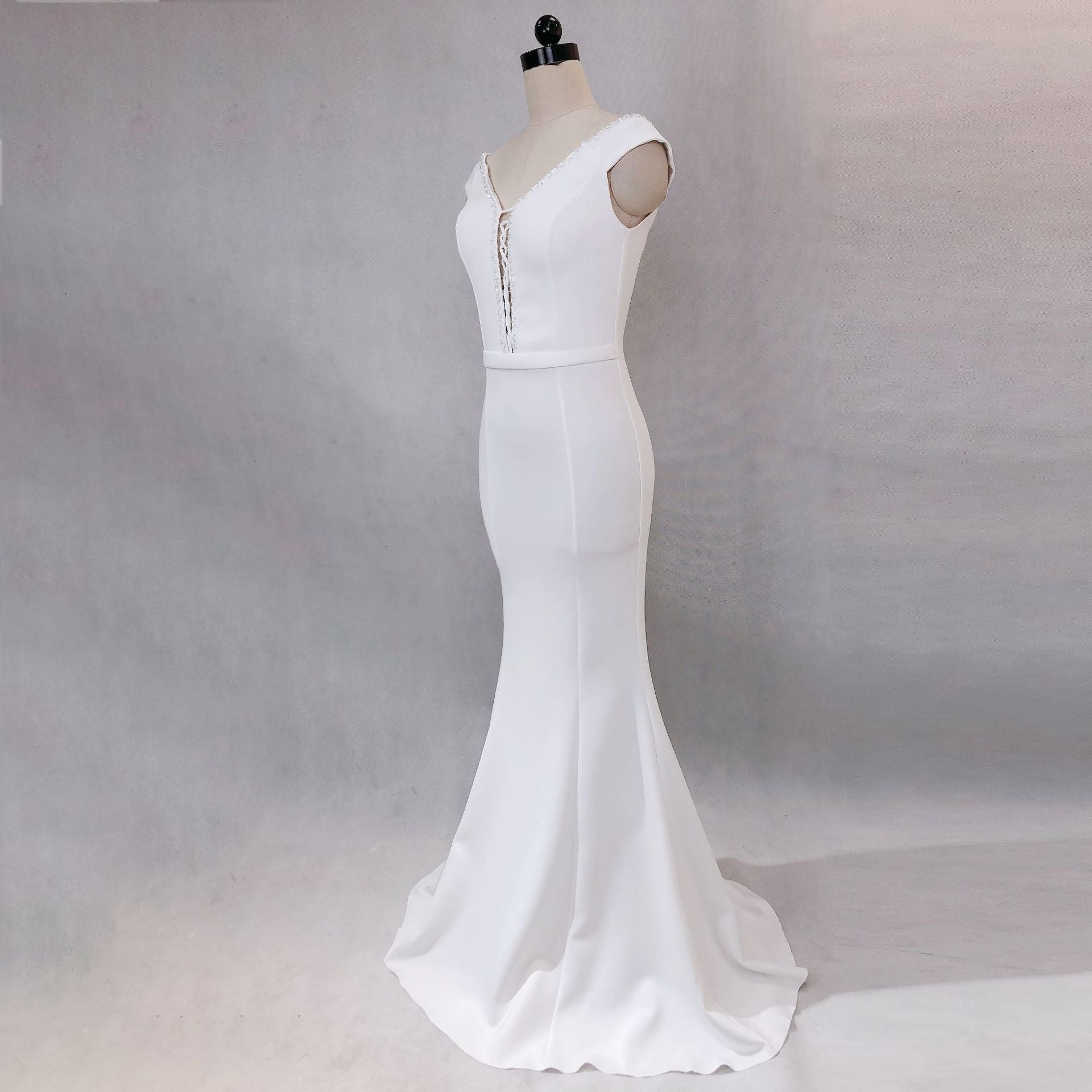 Women Elegant V Neck Slim Formal Party Maxi Mermaid Evening Dress 12