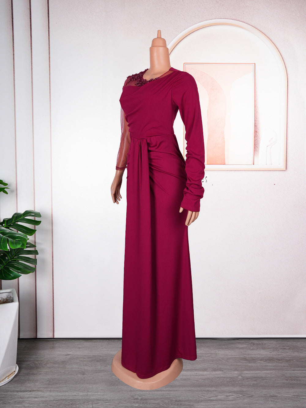 African Women Long Sleeve Formal Party Maxi Dress 20