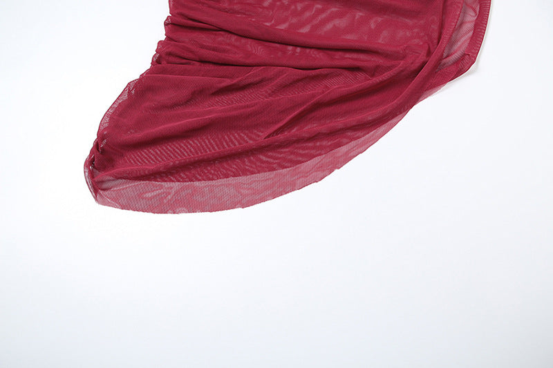 Women Spring Sexy Slash Shoulder Crop Top and Skirt Two-Piece Set 19