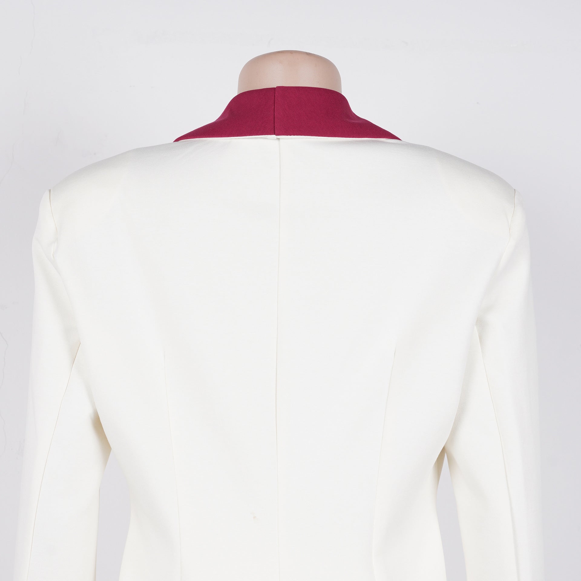 Women's Elegant Career Color-Blocking Turndown Collar Casual Suit Two-Piece Set 31