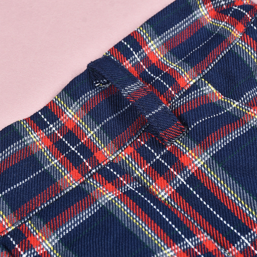 Patchwork Contrast Plaid Women's Skirt 9