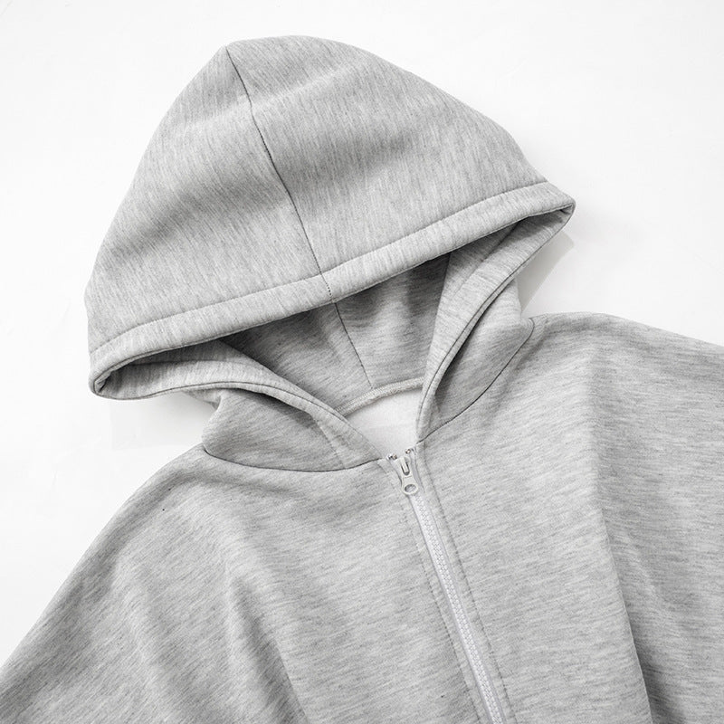 Women's Autumn Winter Casual Zipper Long Sleeve Hooded Short Top 8