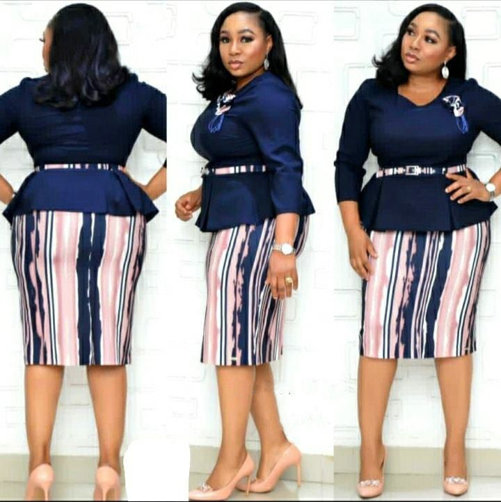 Africa Plus Size Women's Round Neck 3 Quarter Sleeve Contrast Print Dress 11