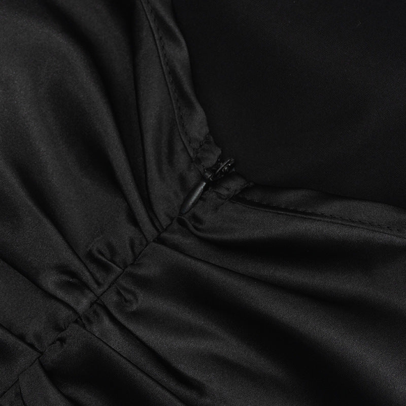 Women Halter Neck Lace-Up V-Neck Solid Bodycon Dress 14