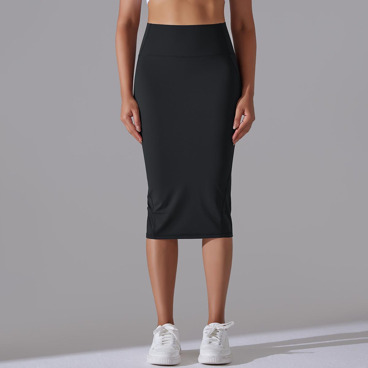 Women High Waist Stretch Slit Sports Skirt 5