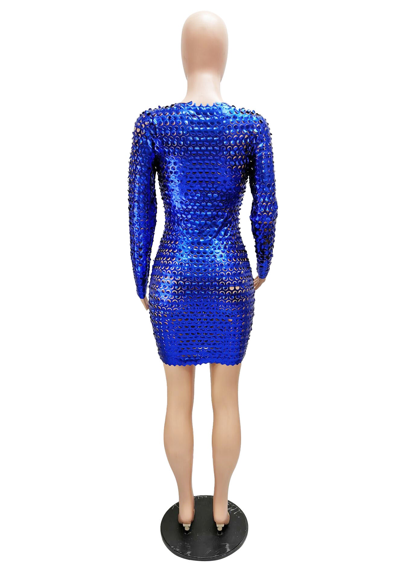 Spring hollow bright color fashion sexy Bodycon nightclub dress for women 10