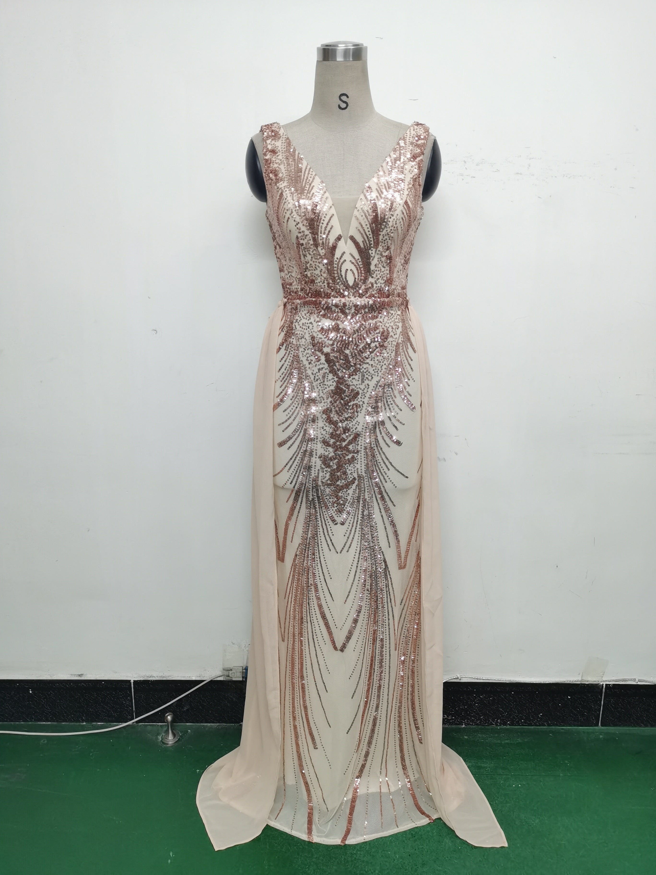 Women Beaded Beaded Sequin Evening Dress 31