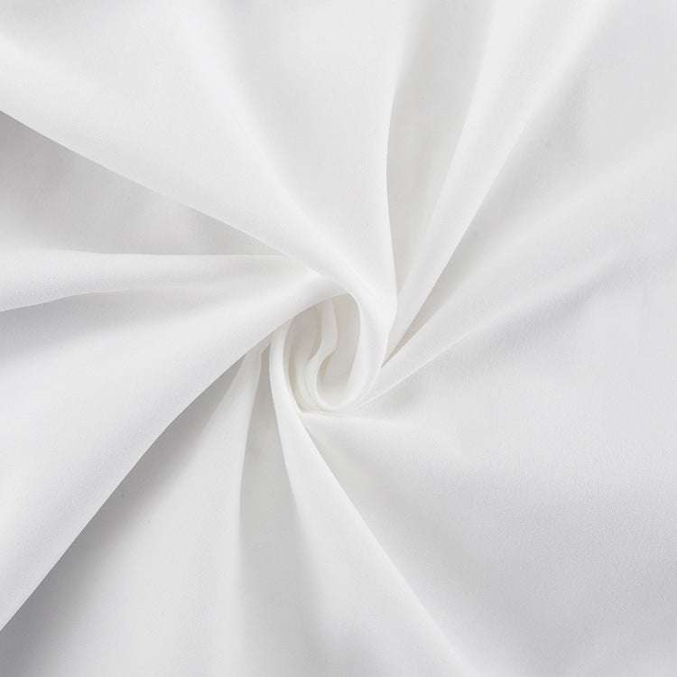 Stand Collar Diamond Button Ruffle Shirt Women Trendy White Shirt Top 12