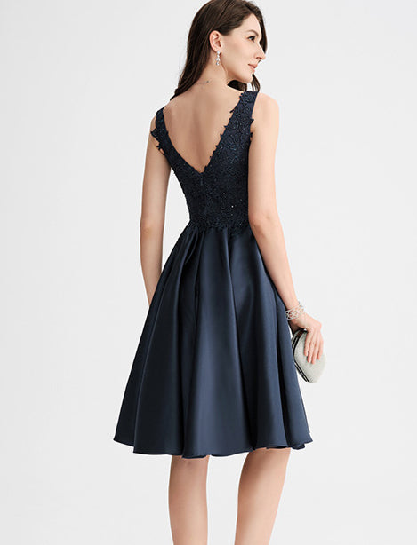 Lace Patchwork A-Line Formal Party Dress