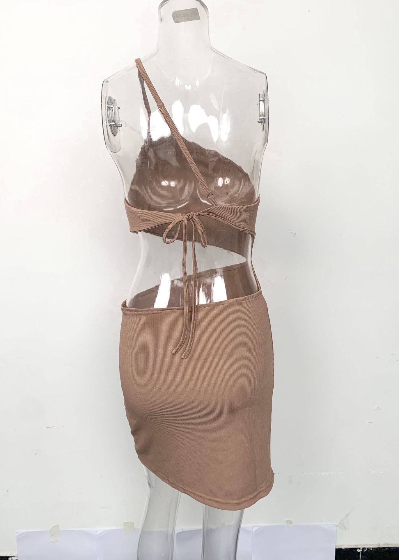 Women Summer Cut Out One Shoulder Bodycon Dress 30