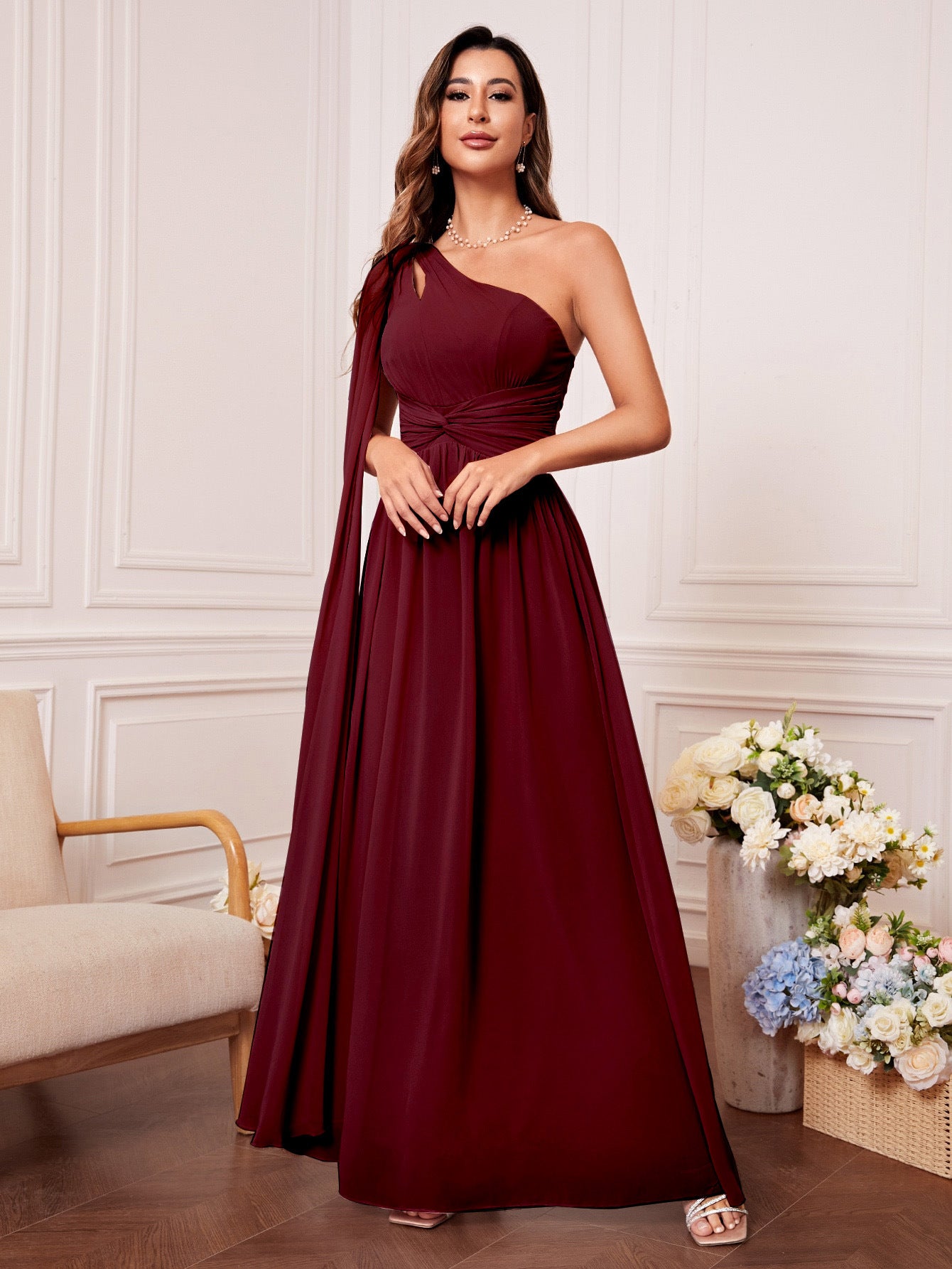 Women Summer Slash Shoulder Evening Dress 9