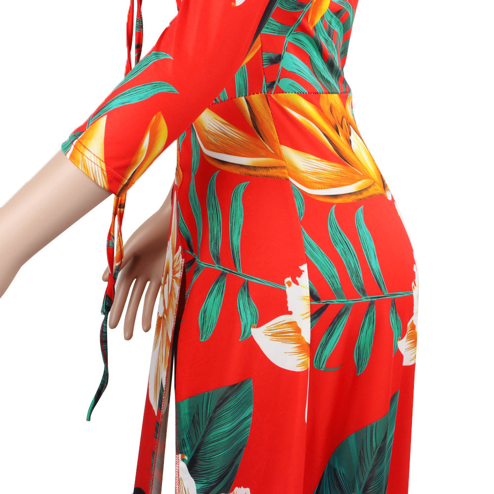 Women sexy irregular Lace-Up off-shoulder Dress 17