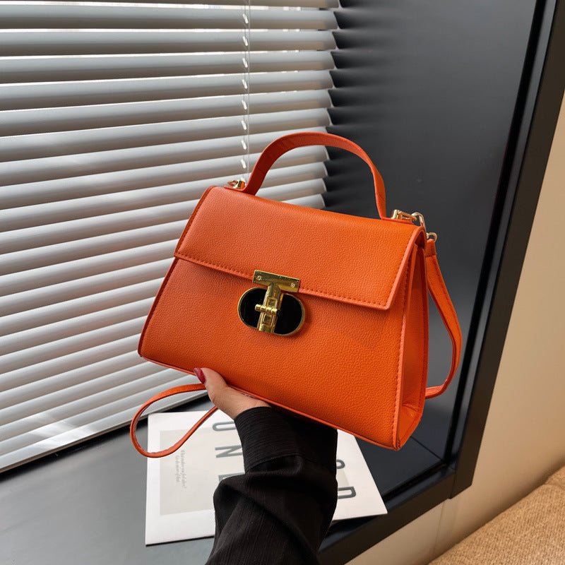 women's lock shoulder Messenger bag solid color small bag 9