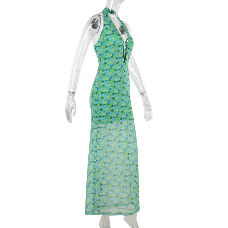 Women spring sexy print hollow Bodycon dress 9