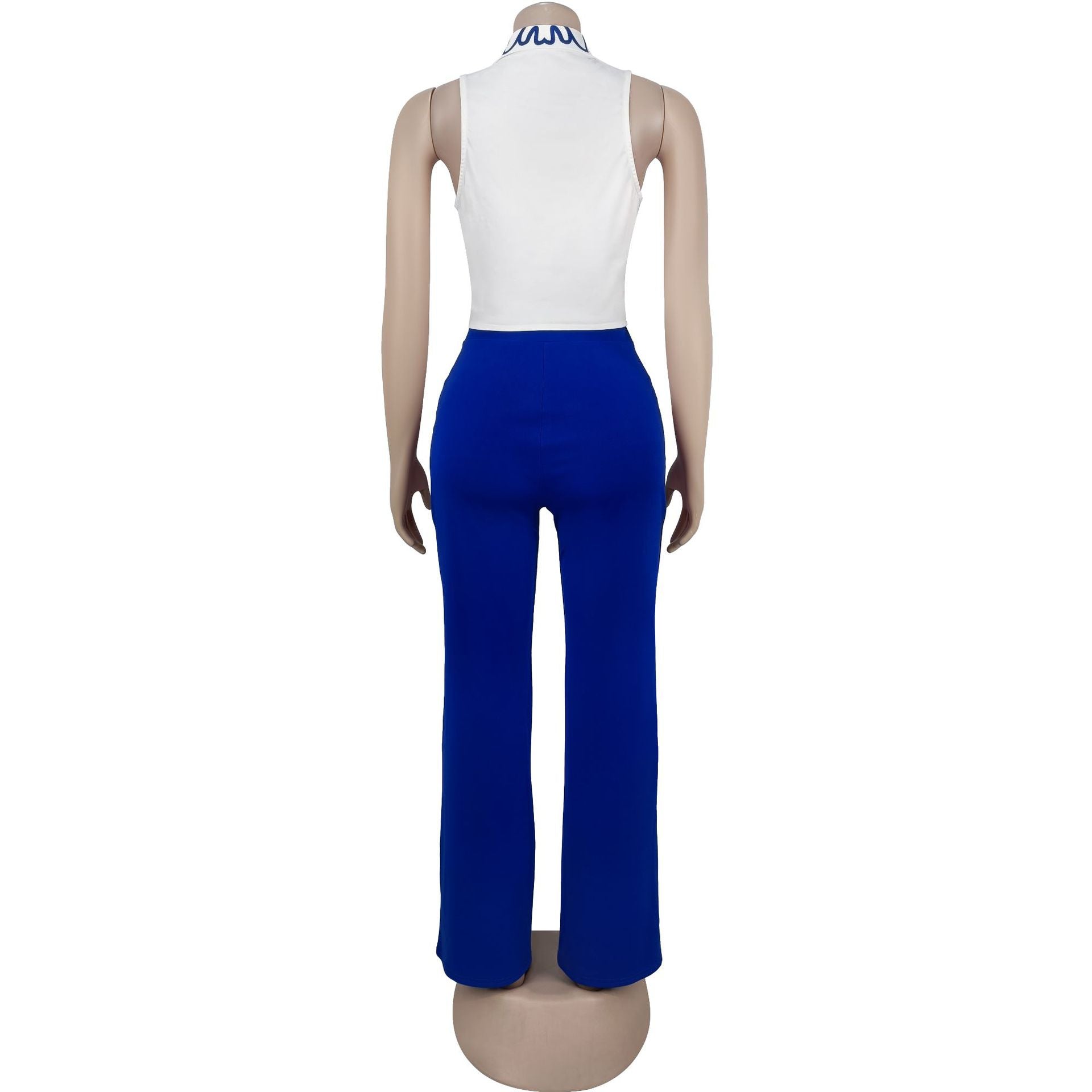 Women Elegant Printed Top and Pants Two-Piece Set 12