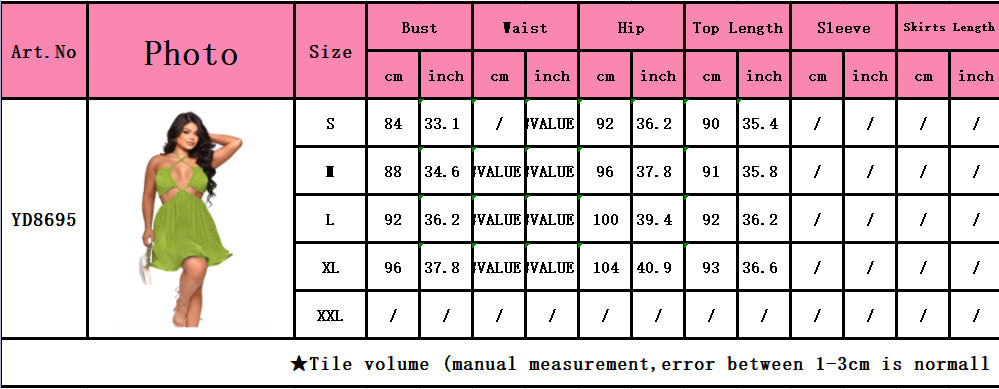 Women'S Sexy Halter Lace-Up Backless Mini Dress Ladies' Clothing 9