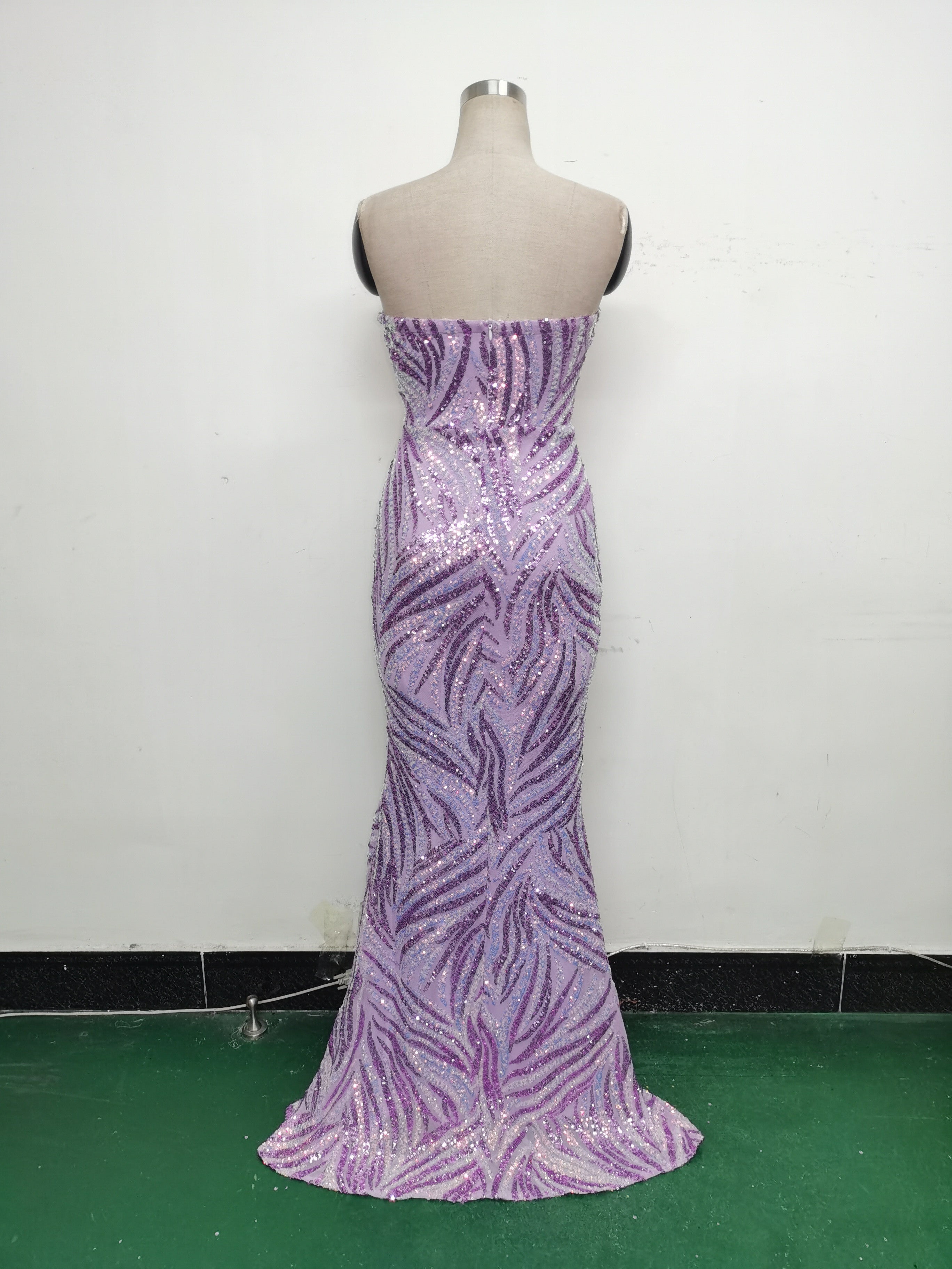 Women Beaded Sequined Wrap Dinner Party Evening Dress 28