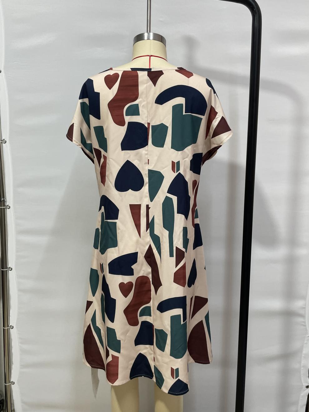 Women Printed Round Neck Dress 10