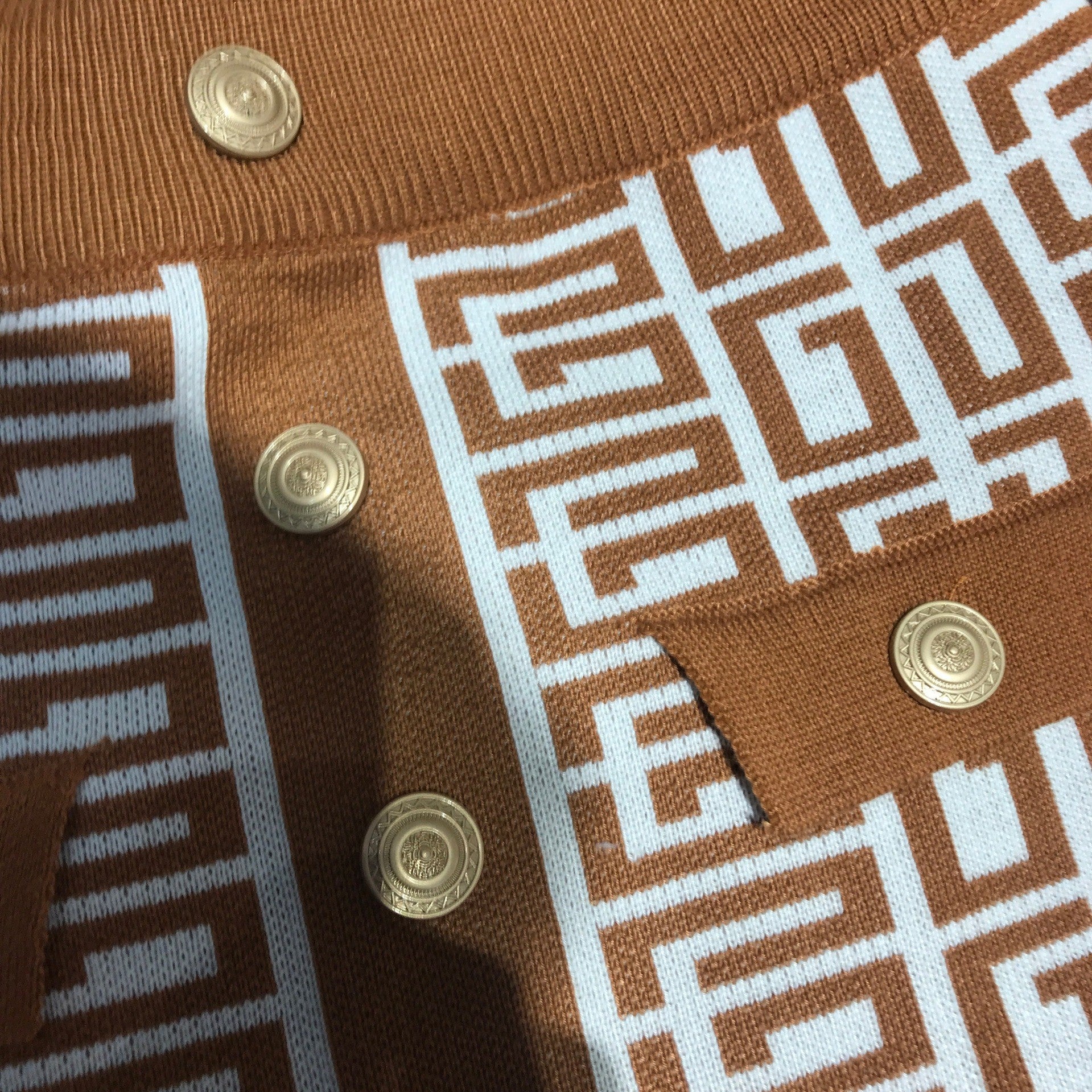 Women Round Neck Sleeveless Geometric Pattern Top and Skirt Two-Piece Set 33