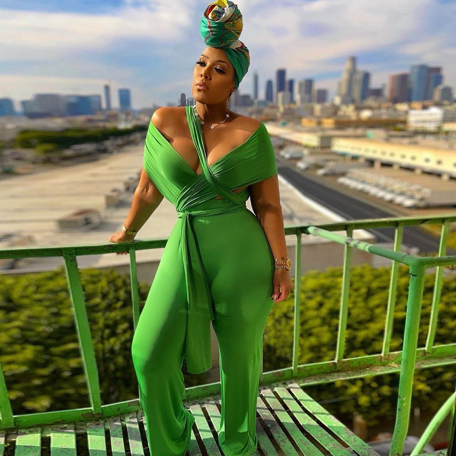 Sexy Slim Straps Lace-Up One-Piece Nightclub Jumpsuit For Women 3