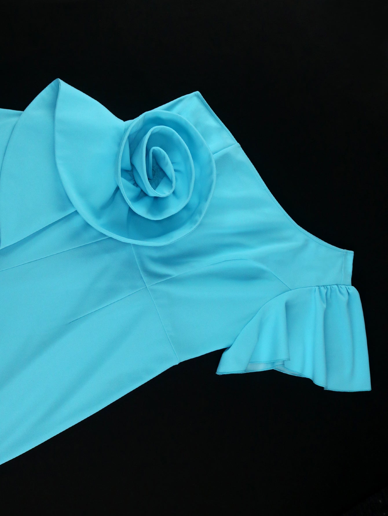 One Shoulder Slash Shoulder Flower Formal Party Jumpsuit 7