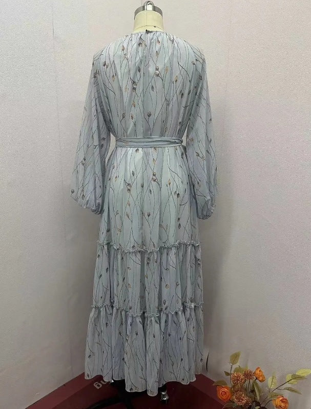 Women Fall Printed Bohemian Maxi Dress 14