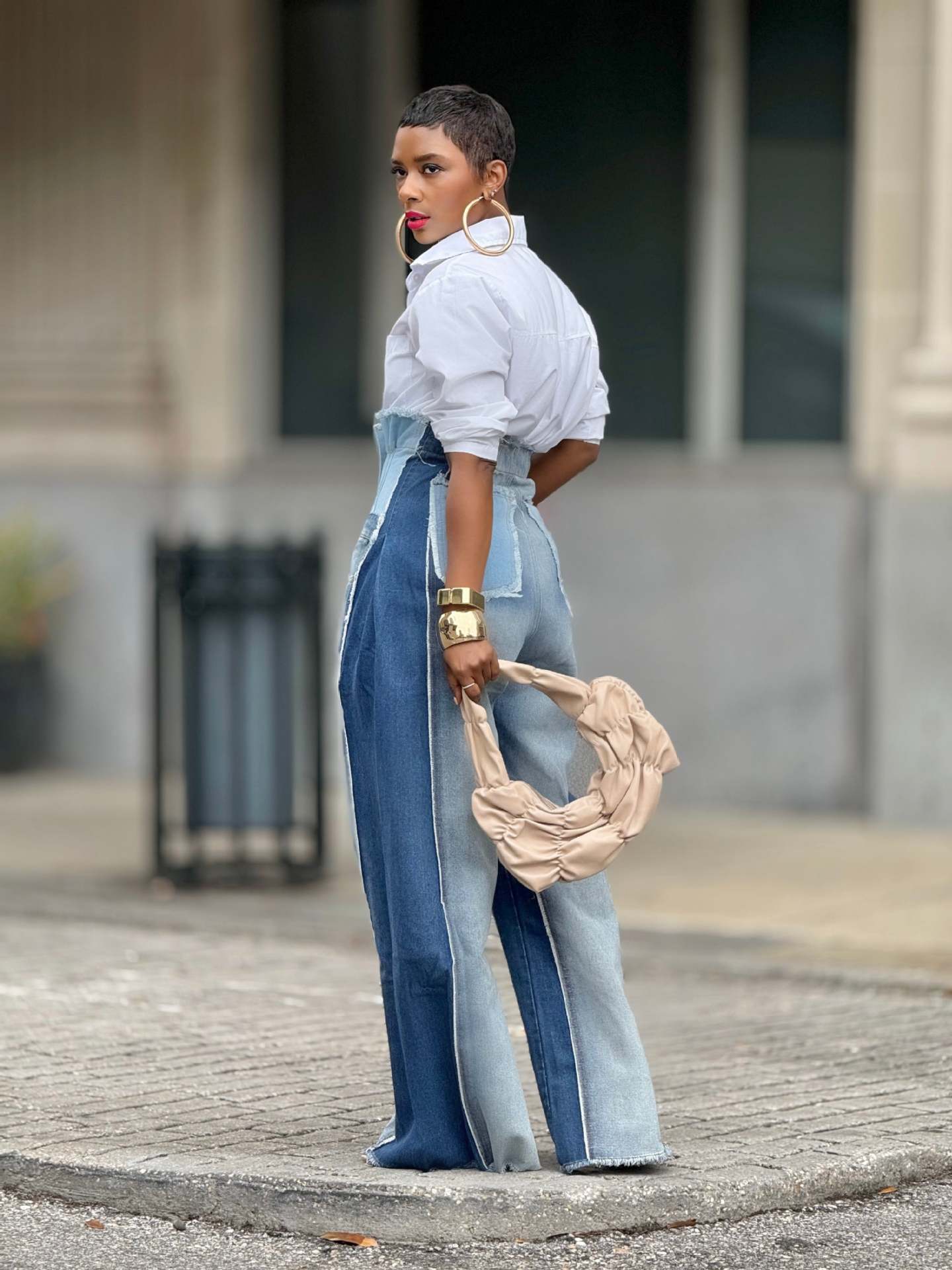 Women Washed Trendy Denim Pants 3