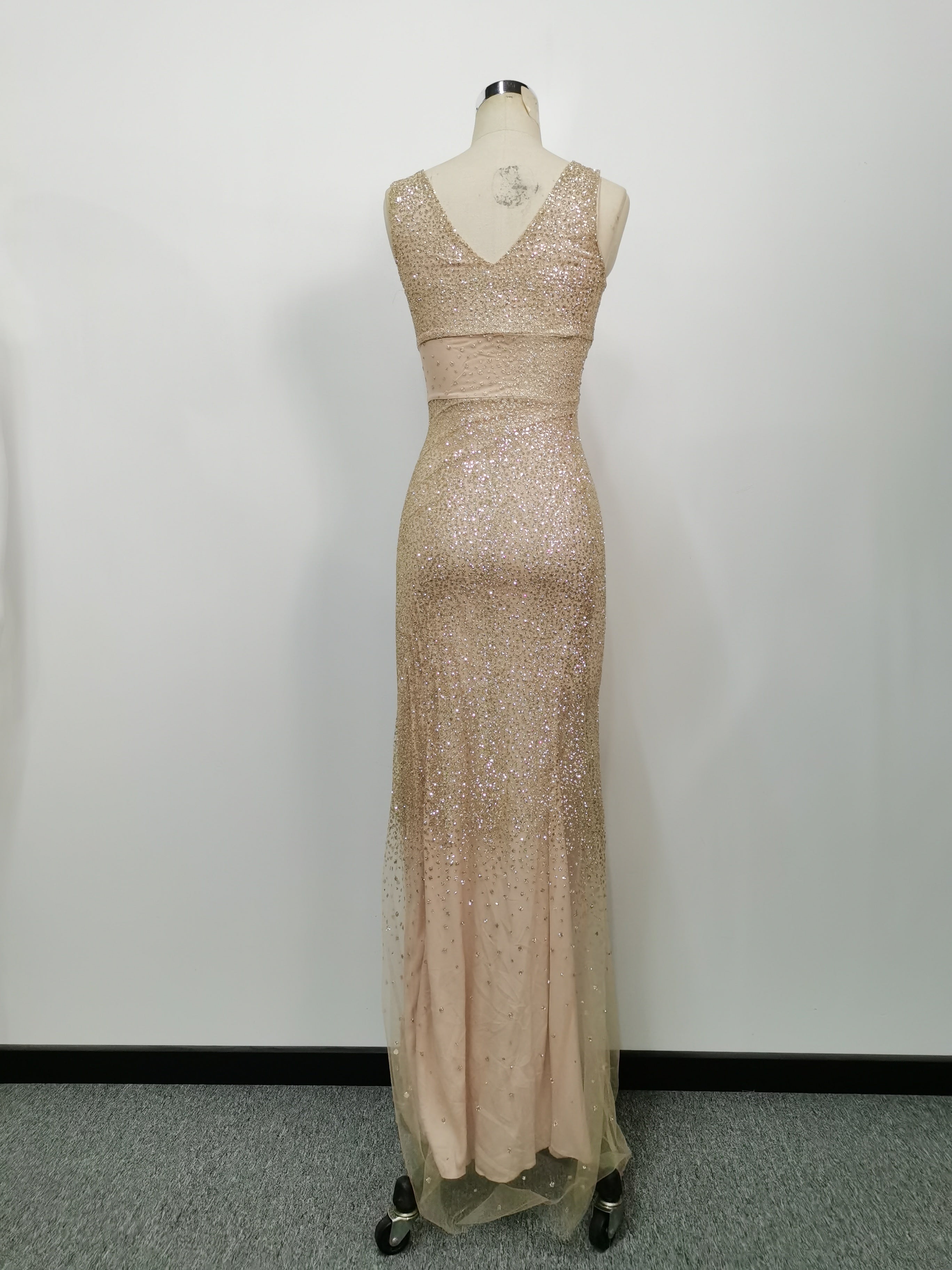 Summer Elegant Sleeveless Split Shiny Dress Long Dress Evening Dress 10