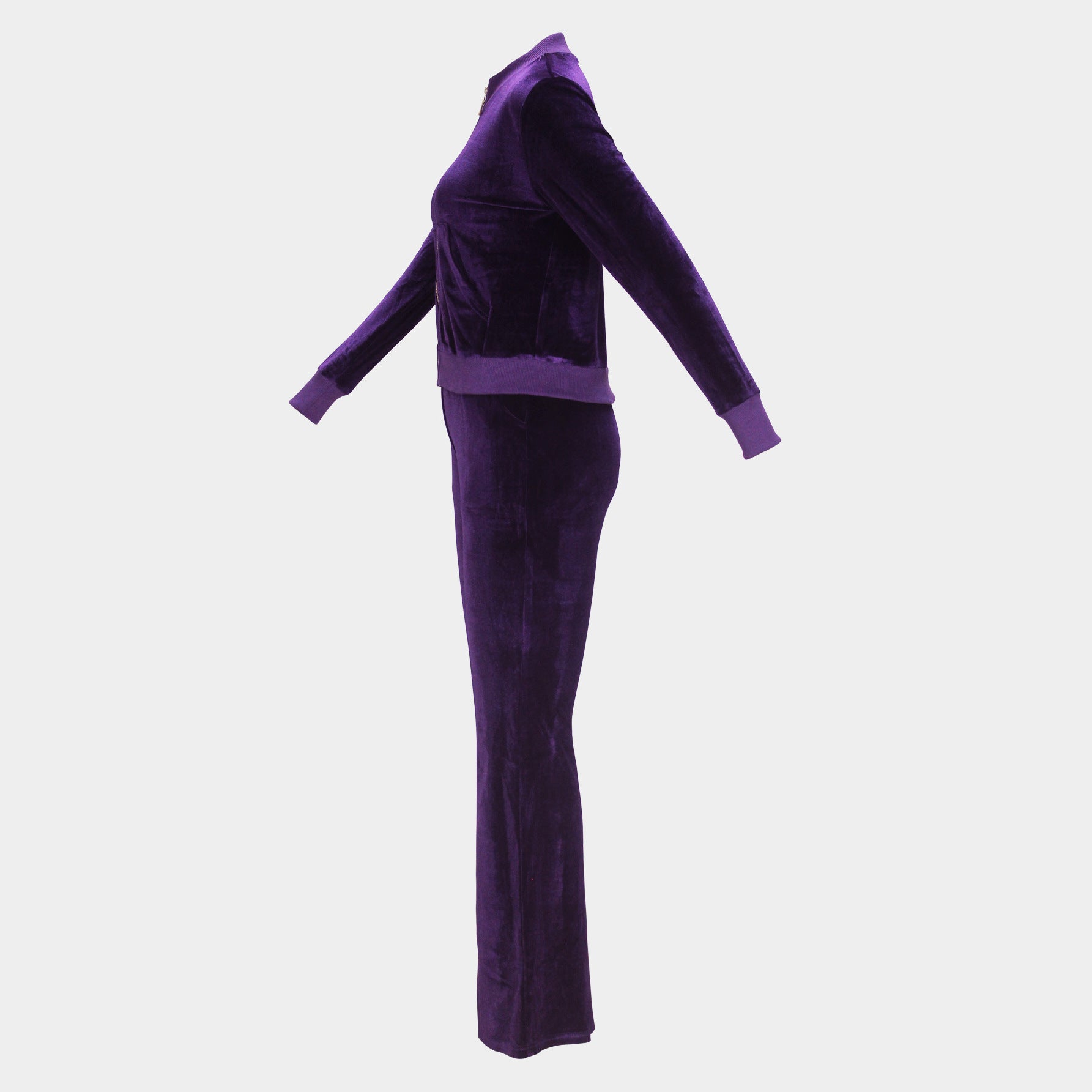 Women's Autumn Winter Chic Elegant Solid Color Slim Sports Two Piece Tracksuit 6