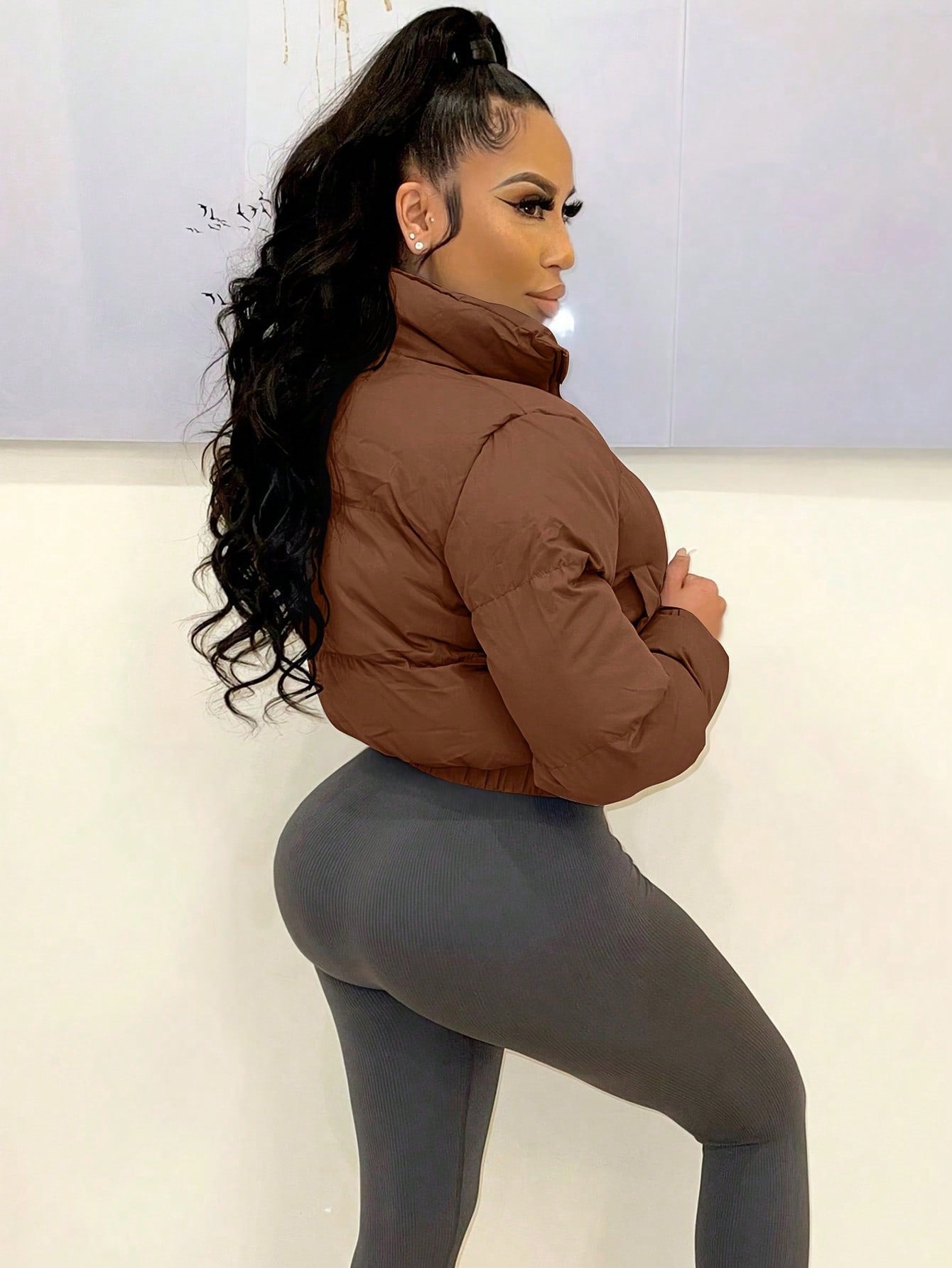 Fall and Winter Women Padding Crop Jacket 18