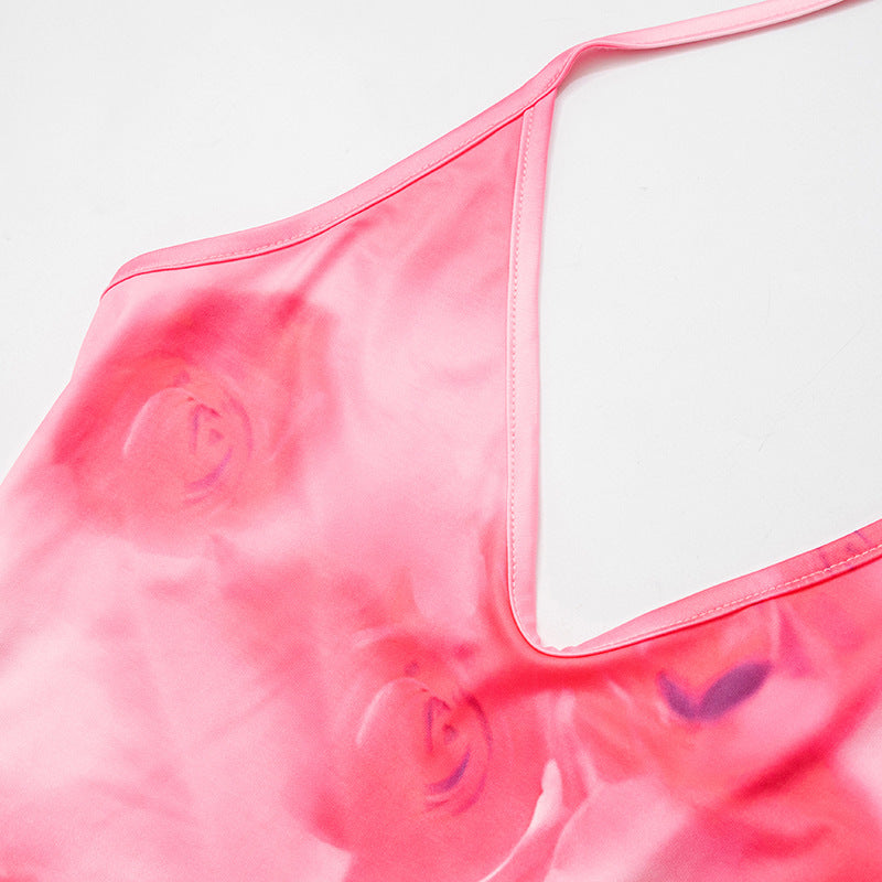 Women Summer Casual Printed Backless Strappy Fishtail Maxi Dress 12