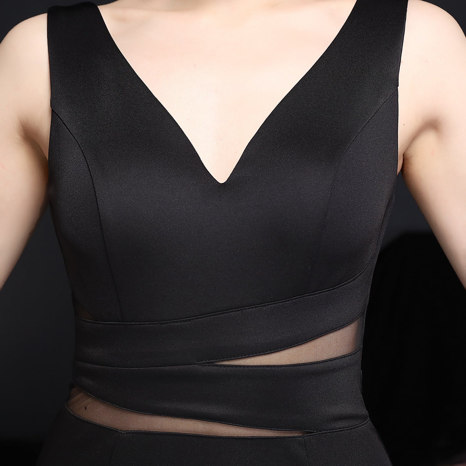 Summer Formal Sleeveless Slit Mermaid v-Neck Evening Dress 16