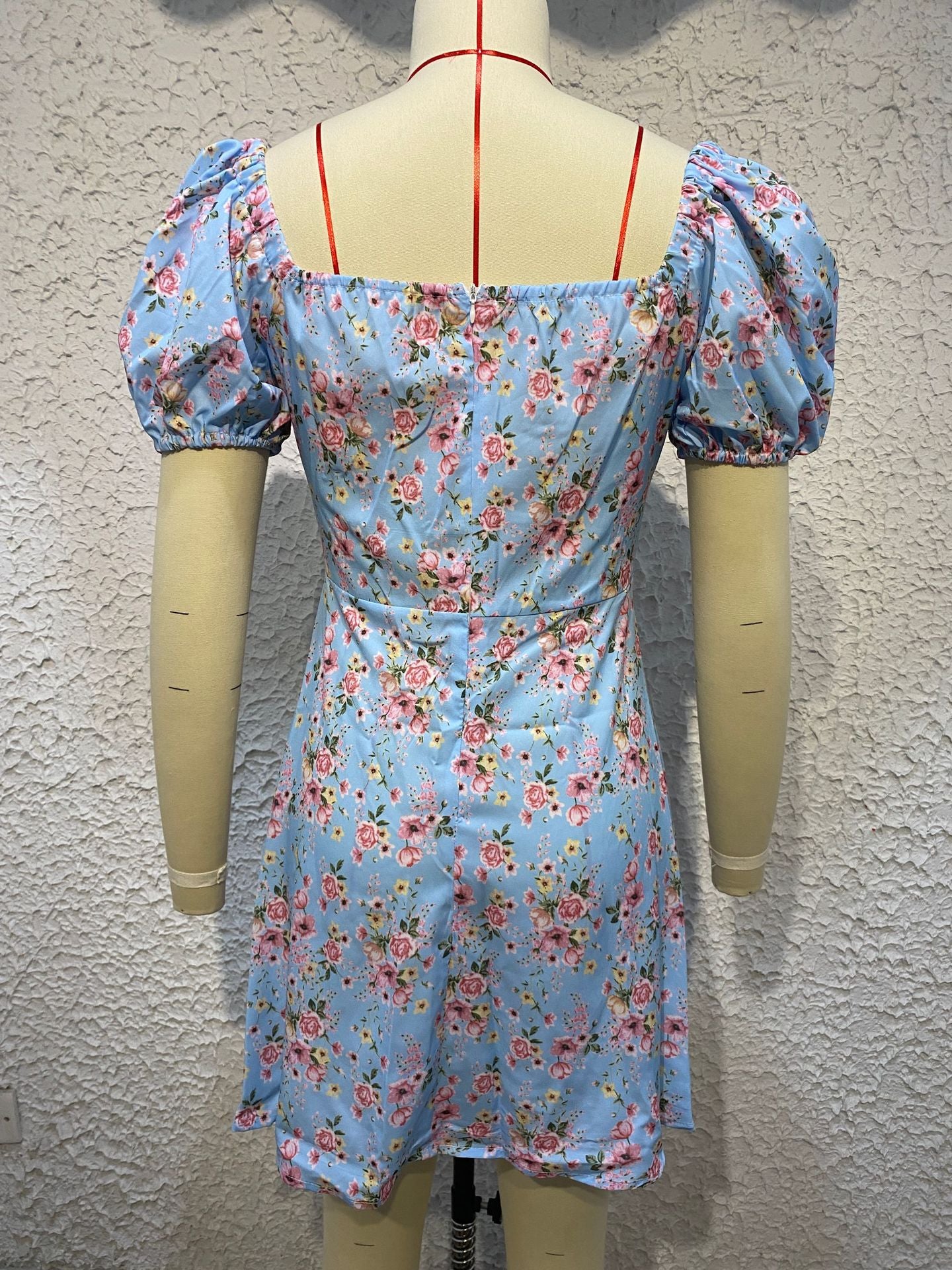 Women'S Summer Fashion Puff Sleeve Floral A-Line Summer Female Dress 13