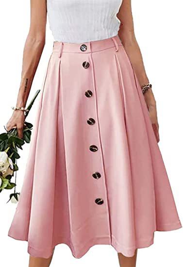 Spring Summer Women's Casual Button Skirt 10