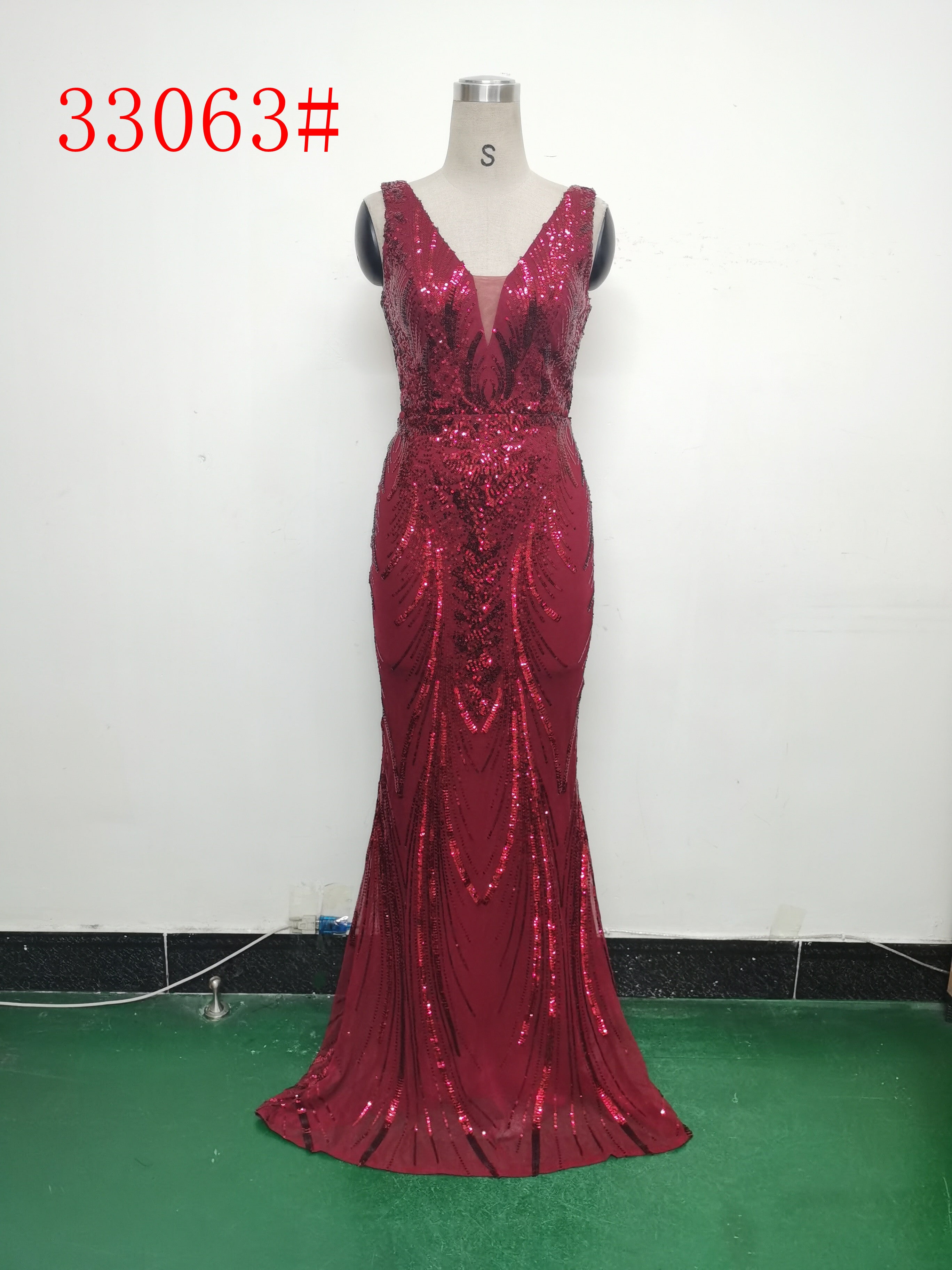 Elegant Sequin Rhinestone Chain Evening Dress 27