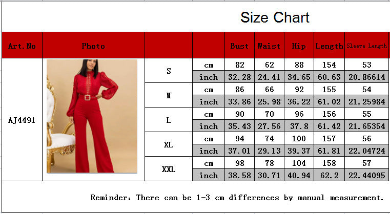 Women Elegant Lace Patchwork Lace-Up Wide-Leg Jumpsuit 21