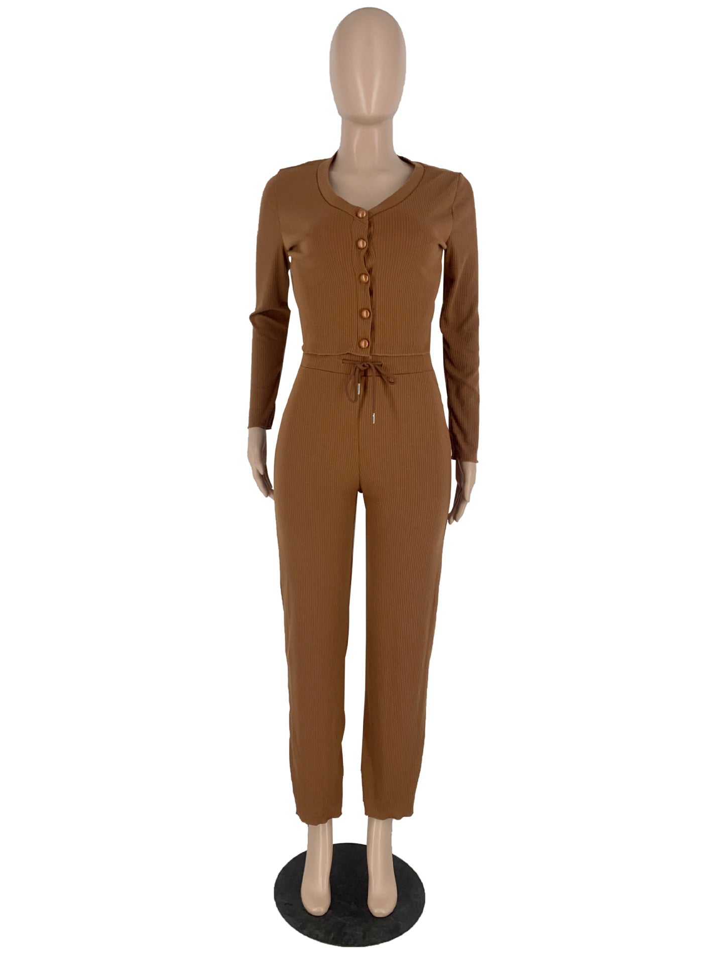 Women Casual V-neck Top and Pant two-piece set 16