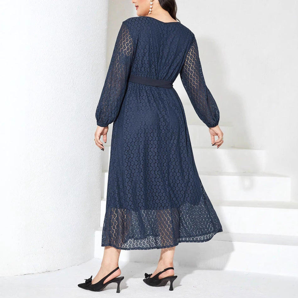 Women Spring Solid lace dress