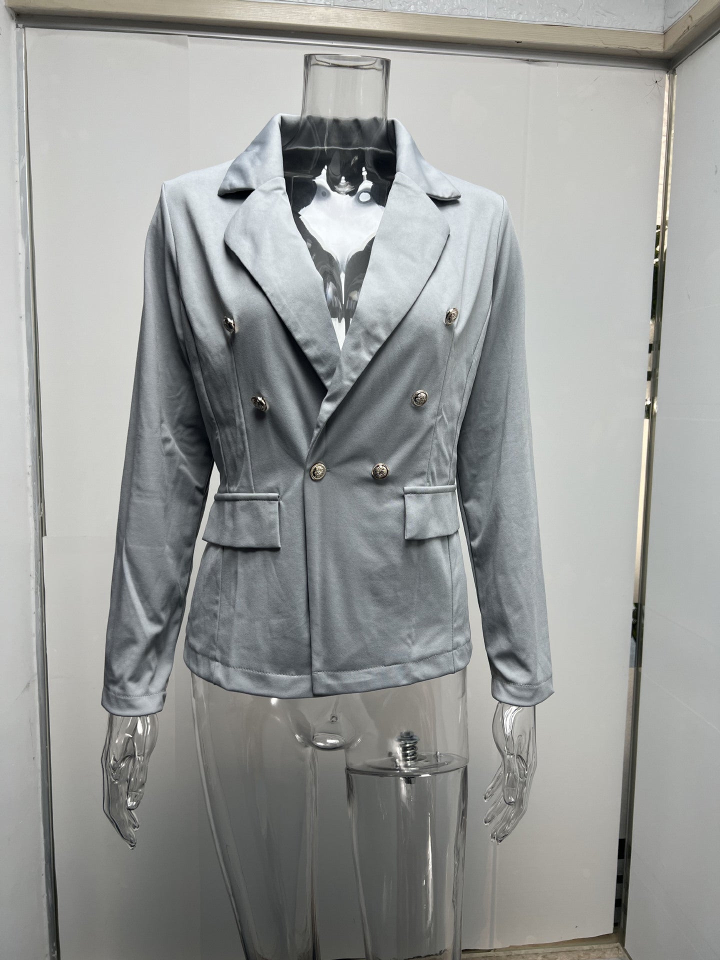 Women Long Sleeve Buttons Blazer 43