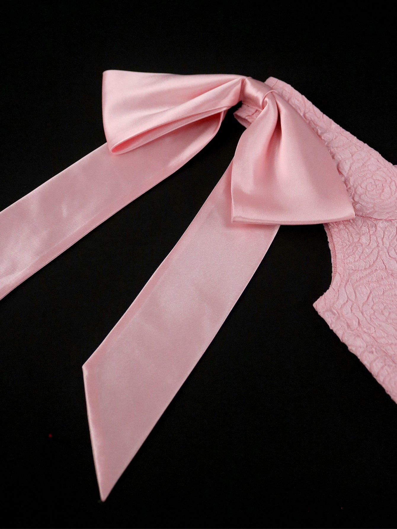 Women's Elegant Bow Lace-Up Rose Jacquard High-Waist A-Line Formal Party Gown 8